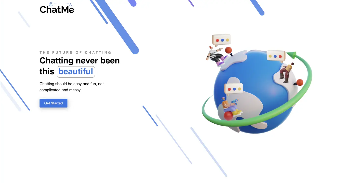 An image of the chat app, ChatMe.