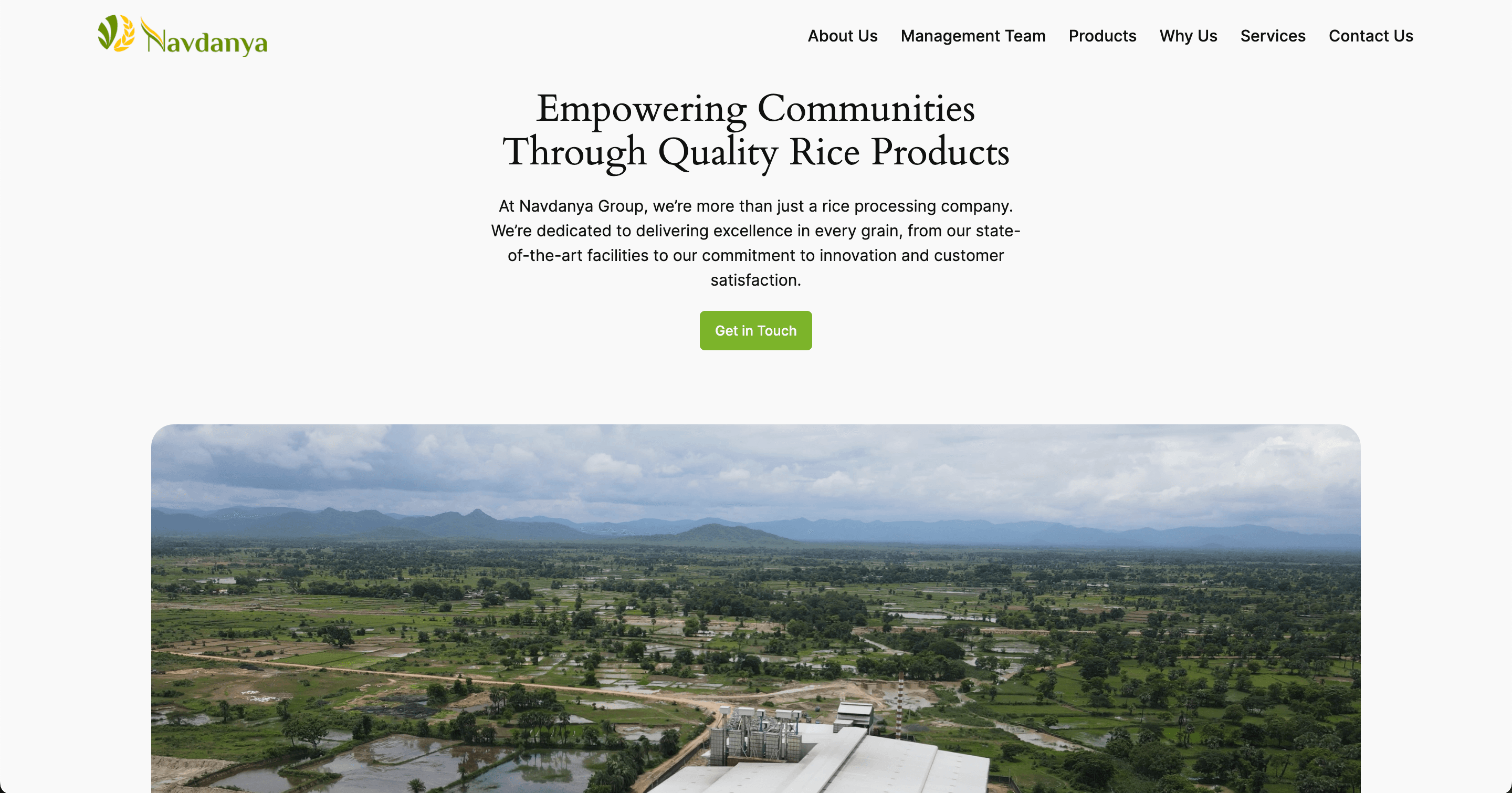 An image of the website, Navdanya Group.